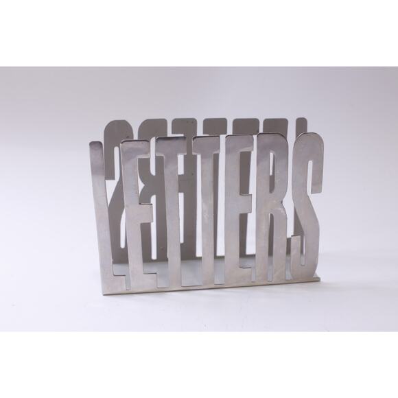 Silver Letter Rack, Letter Holder, Metal, Desk, Organization, ~ 250521-WH 717 - Picture 1 of 4